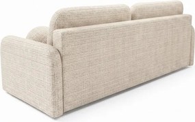 Sofa ZEN Rozkładana Dwuosobowa Beżowa Szenil Japandi
