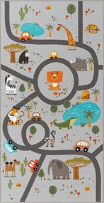 Dywan Happy Life Zabawa Safari - Szary - 200x290 cm