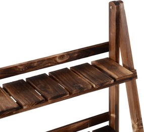 Outsunny Regał na Rośliny Ciemnobrązowy 80x37x93cm | Aosom PL