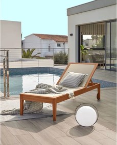 Beżowy drewniany regulowany leżak ogrodowy Caterin – Kave Home