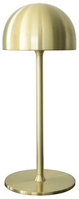 Lampa stołowa LED w kolorze mosiądzu ze zdalnym sterowaniem i metalowym kloszem (wysokość 30 cm) Tim – Sirius