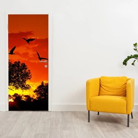 Fototapeta  na drzwi - Ptaki o zachodzie Słońca (95x205cm)