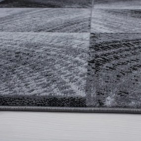 Dywan nowoczesny Plus Kwadraty szaro-czarny 200 cm x 290 cm