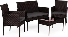 Zestaw mebli ogrodowych dla 4 osób Riviera 424, technorattan brązowy