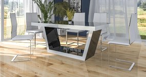 Nowoczesny stół do jadalni w połysku Senator czarny / biały