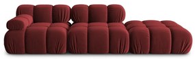 Czerwona aksamitna sofa 282 cm Bellis – Micadoni Home
