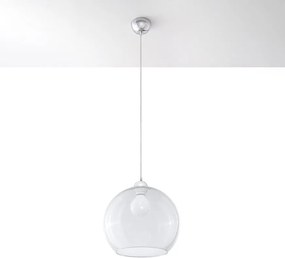 Lampy wiszące minimalistyczny Esfera, stal/szkło - 1 źródło światła 4000K - L.30 x H.120 cm - transparentny