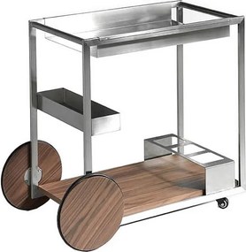 Wózek minibarowy ze stali i orzecha włoskiego 3116 ANGEL CERDA