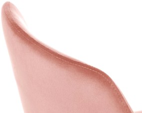 K460 krzesło różowy, tapicerowane, tkanina velvet, złoty, glamour