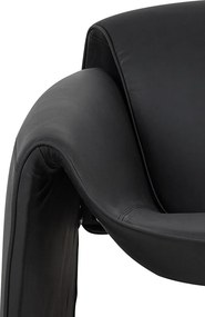Designerski fotel wypoczynkowy z czarnej ekoskóry Flessi
