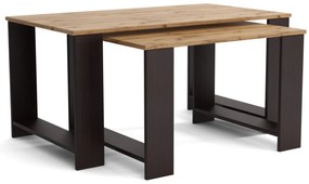 Stoliki kawowe ZESTAW STOLIKÓW 90+65cm MORI Wenge/Dąb Wotan