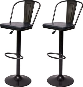 Stołek barowy MCW-H10a (zestaw 2 szt.),  vintage szary