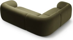 Zielony aksamitny narożnik (lewostronny/w kształcie litery L) Kate – Micadoni