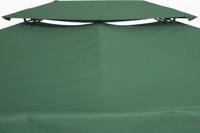Outsunny Baldachim do Pawilonu Metalowego Zielony Poliester 3x4m Ochrona UV i Wodoodporność | Aosom PL