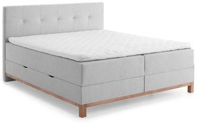 Jasnoszare łóżko boxspring ze schowkiem 180x200 cm Catania − Meise Möbel