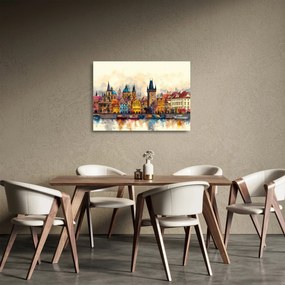 Obraz na szkle - Jesień w malowanym mieście (70x50 cm)