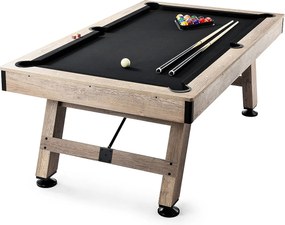 Stół Konwertowalny, SucceBuy 213 cm Pool Table - Zestaw Bilardowy, Czarna Tkanina, do Pokoju Gier