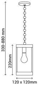 Lampa zewnętrzna wisząca (wys. 88 cm) – SULION