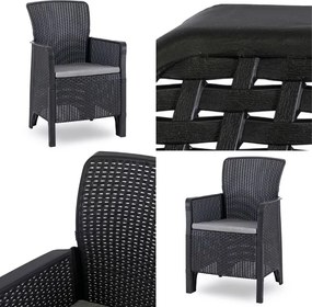 Zestaw mebli ogrodowych dla 6 osób Castello 69 z rozkładanym stołem 160-260 cm, orzech/czarny