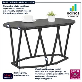 Czarny owalny stolik kawowy industrialny czarny dąb W4-C41