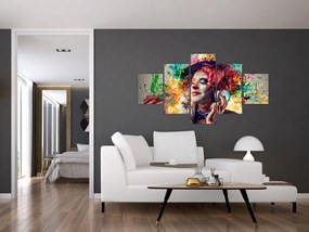 Obraz - Artystka ze słuchawkami (125x70 cm)