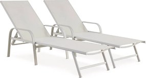 Zestaw 2 metalowych leżaków ogrodowych "Farniente" - Biały