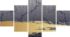 Obraz - Niebiesko-złota abstrakcja N⁰1 (125x70 cm)