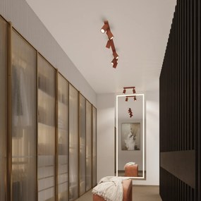 Plafon czteropunktowy KARBON 4 ochra czerwona kwadratowy SOLLUX  LIGHTING