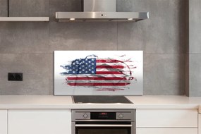 Szkło do Kuchni na Ścianę Amerykańskie Gwiazdy i Pasy