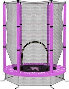 AIYAPLAY Trampolina dla dzieci z siatką bezpieczeństwa, do użytku wewnętrznego i zewnętrznego, 3-6 lat, Fioletowy