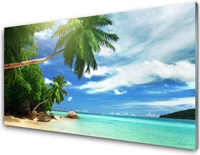 Szkło Ozdobne do Kuchni Rajski Brzeg z Palmami