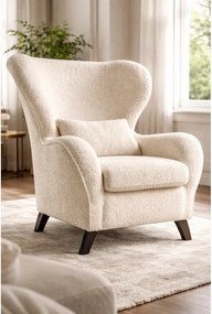 Beżowy fotel uszak Miuform Miuf