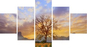 Obraz - Pejzaż ze słonecznikami (125x70 cm)