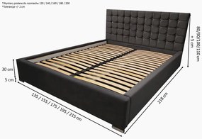 Zestaw LIVIA + pufa - 120x200
