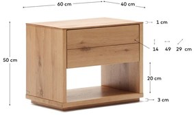 Szafka nocna w dekorze dębu Alguema – Kave Home