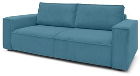 Turkusowa sztruksowa rozkładana sofa 245 cm Nihad – Bobochic Paris