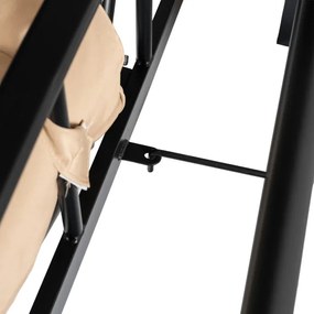 Huśtawka Ogrodowa CARMEN Beżowa/Czarna Nowoczesna