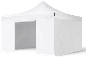 TOOLPORT 4x4 m Namiot Ekspresowy, PREMIUM Stal 40mm, ze ścianami bocznymi, bez okien, biały - (600104)