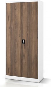 Szafa na dokumenty biurowa metalowa biała / orzech: Eco Design JAN H 900 x 1950 x 400 mm