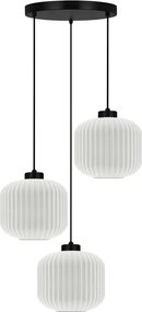Wisząca lmapa z trzema kloszami biała R9-W41