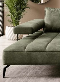 Stylowy narożnik Nalik Mini z zagłówkami na metalowych uchwytach