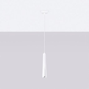 Lampy wiszące skandynawski Astel, stal - 1 źródło światła 4000K - L.8 x H.120 cm - biały