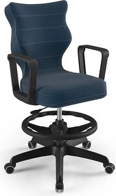 Młodzieżowe krzesło do biurka Norm Black rozmiar 6 (159-188 cm) z podnóżkiem