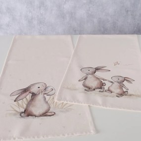 Bieżnik wielkanocny ze wzorem króliczków KNUFFI, 140 x 40 cm