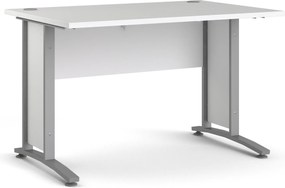 Biurko proste Prima biały 120 szare nogi