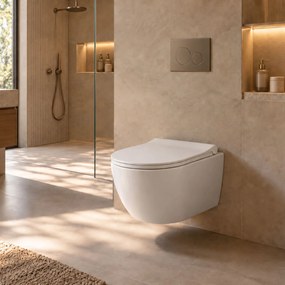 Massi Miska WC wisząca rimless biała LERA white matt z deską wolnoopadającą typu Slim