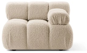 Beżowy moduł sofy z materiału bouclé (prawostronny) Bellis – Micadoni Home