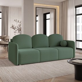 Masseno Sofa SUVI III z funkcją spania i pojemnikiem na pościel, Rozkładana sofa - Zielony, QUELLE 37