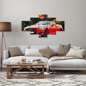 Obraz - czerwony Mercedes (125x70 cm)