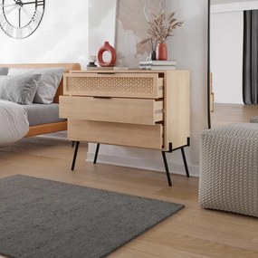 Niska komoda w dekorze dębu 90x83 cm Ecrin – Marckeric